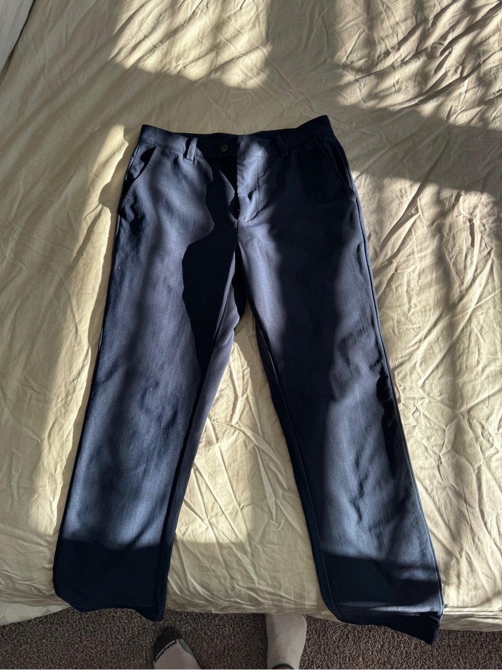 Mizzen+Main Navy Chinos - Slim Fit Leg